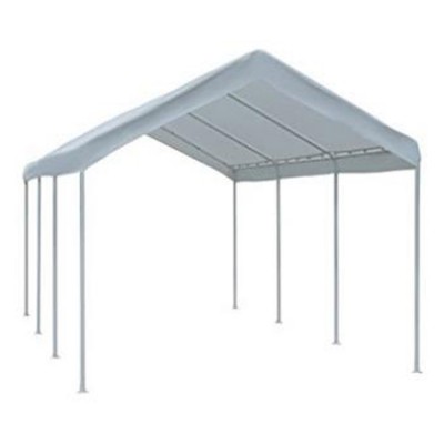 Carport 20' x 10' Outdoor All-Purpose Canopy Car Storage Shelter with 8 Steel Legs, White